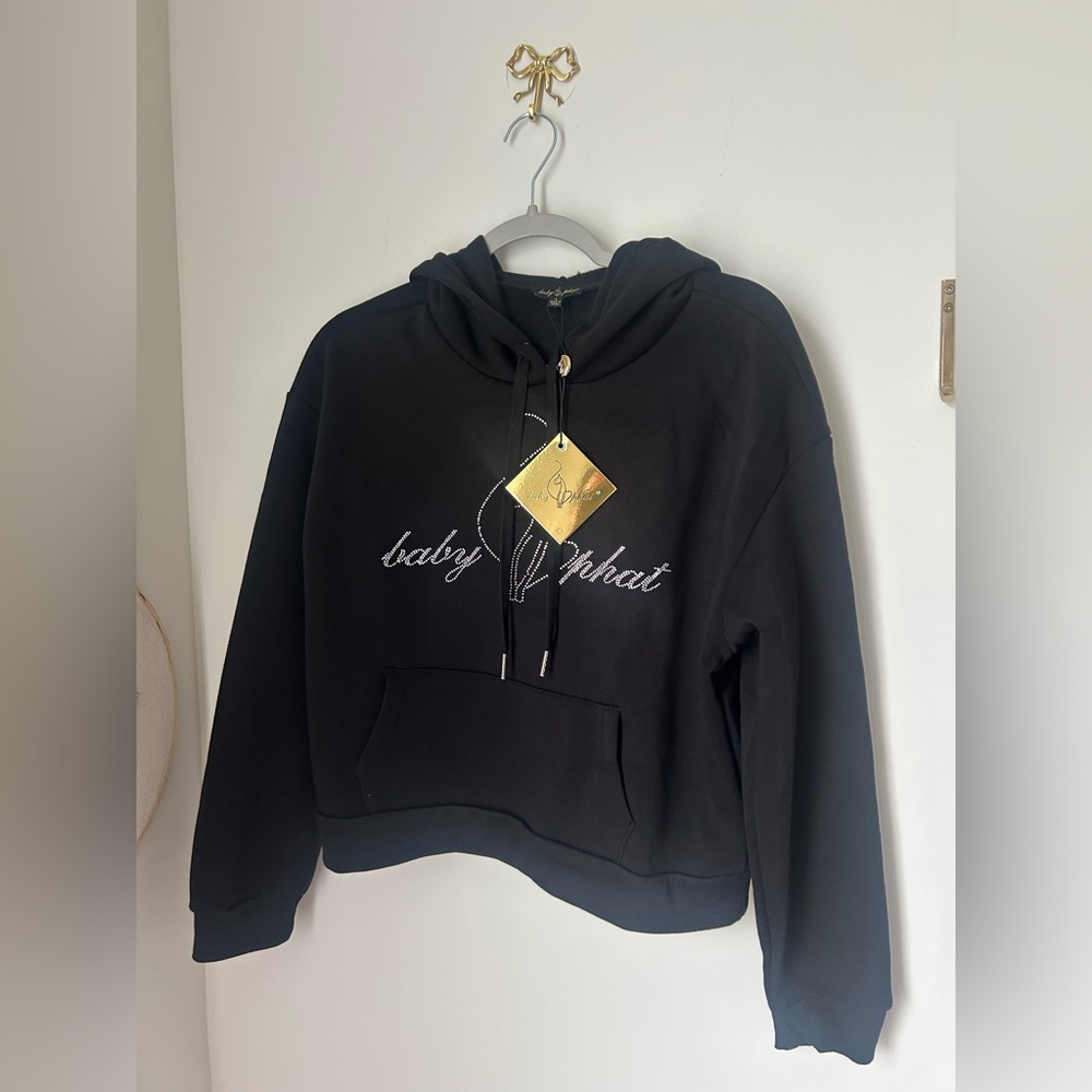 Baby Phat Black rhinestone logo Hoodie